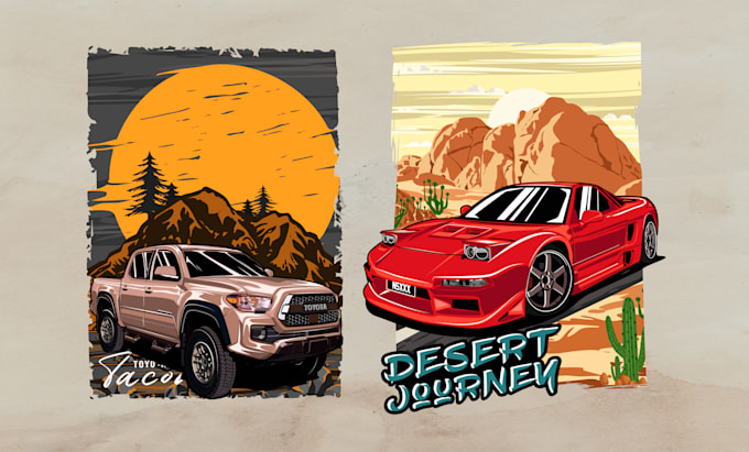 draw car automotive vehicle vector illustration for tshirt