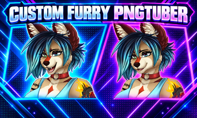 draw a custom furry pngtuber model for streaming