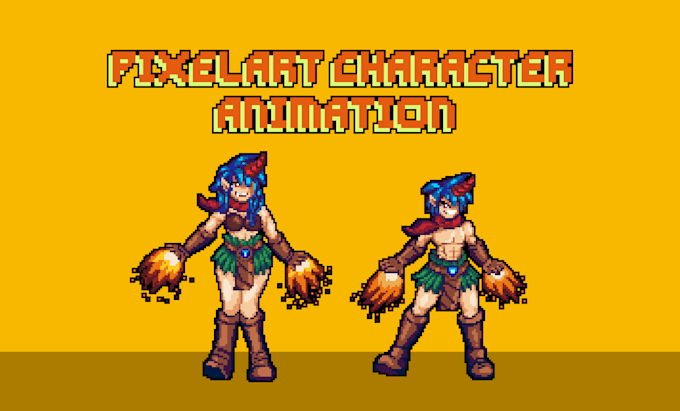 draw custom animated pixelart character animation for game