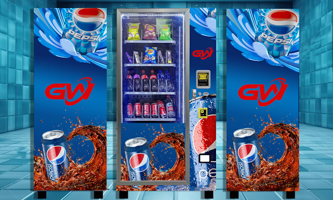 design professional vending machine wrap