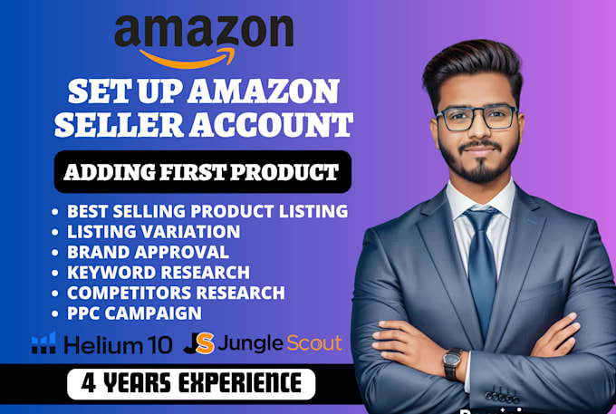 do your amazon store setup and product listings with variations