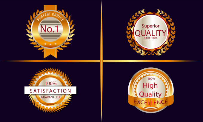 Best choice golden label badge design on transparent background