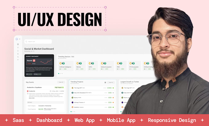 design saas, web app, dashboard UI UX with prototype