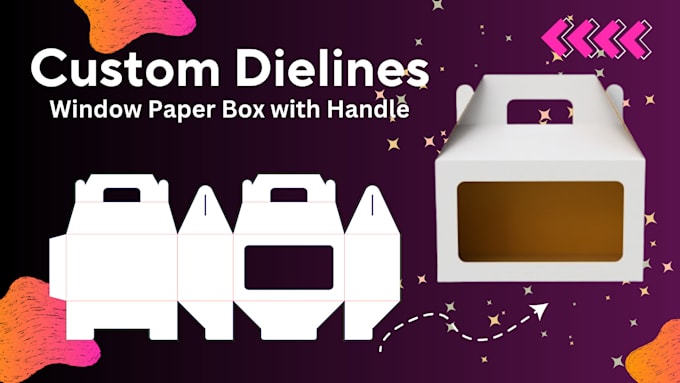 create packaging box dieline, die cut and cut lines