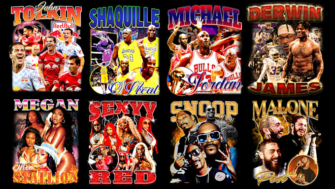 design a custom 90s bootleg rap tee shirt