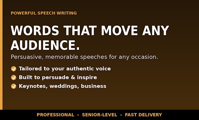 write a powerful, insightful, and engaging speech for you