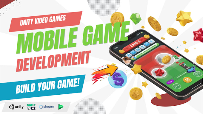 develop unity 2d and 3d games for android, ios, PC and web