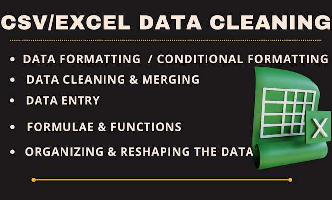 clean, organize, format and merge excel or csv data