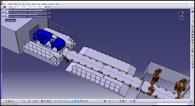 create a factory layout platform conveyor skid structural