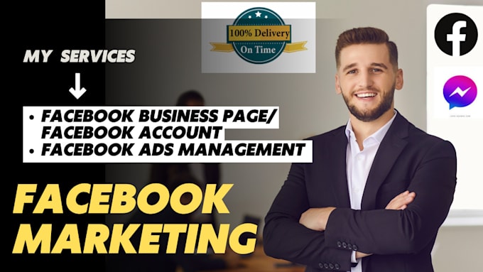 create facebook account and fb business page  for you