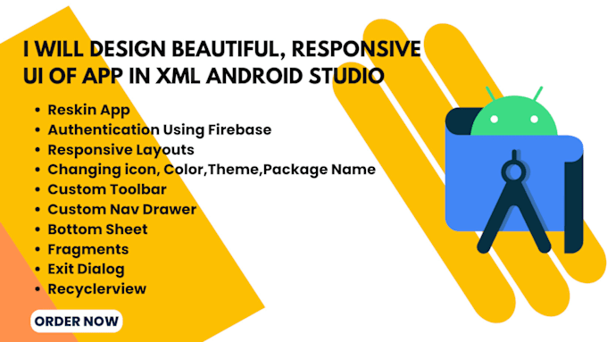 design beautiful, responsive UI of app in XML android studio