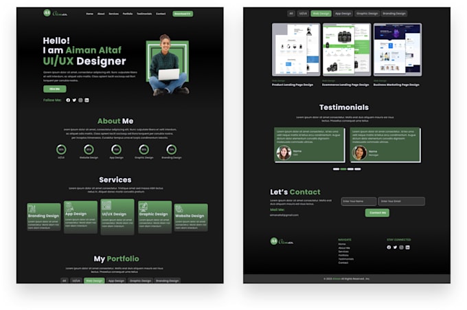 Design modern, creative, and unique ui ux websites by Aimanaltaf | Fiverr