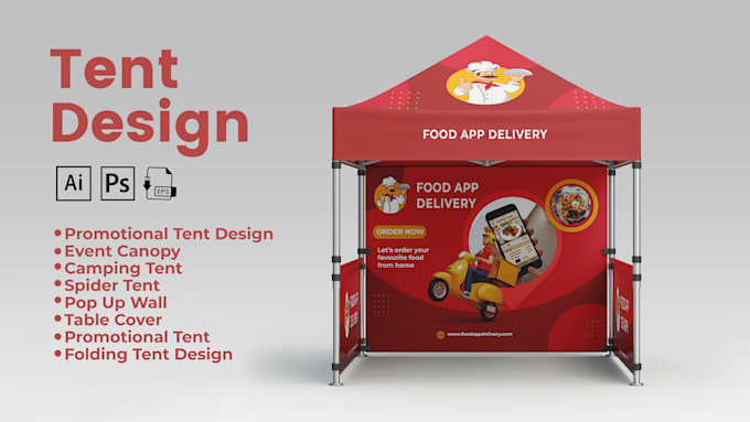 design tent, table cover, flag and canopy tent