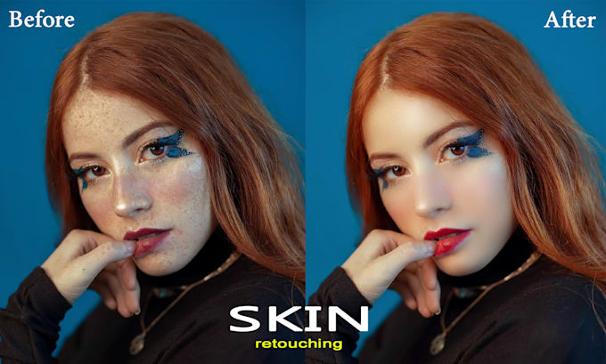do skin retouching high end face photo, beauty image editing
