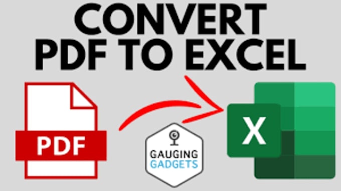 Do convert to pdf to excel data by Sherazkhan248 | Fiverr