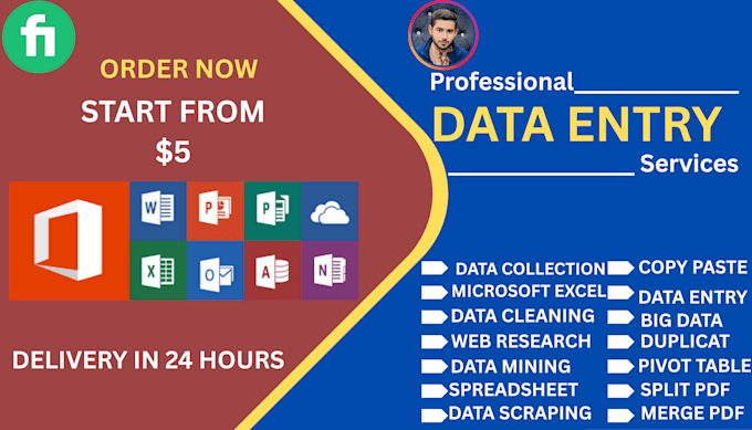 do data entry, scanning, excel entry, merge PDF, copy past