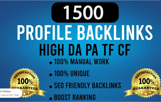 build 1500 high quality seo social media profiles backlinks