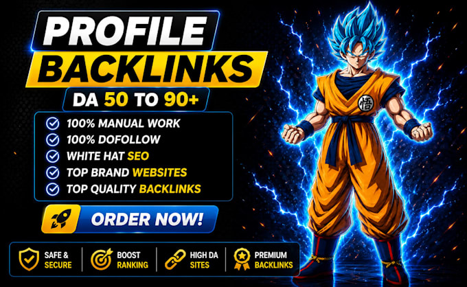 create profile backlinks da 90 plus dofollow manual unique links