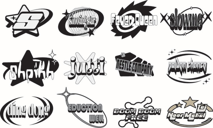 Design custom, streetwear, typography and y2k clothing logo for your ...
