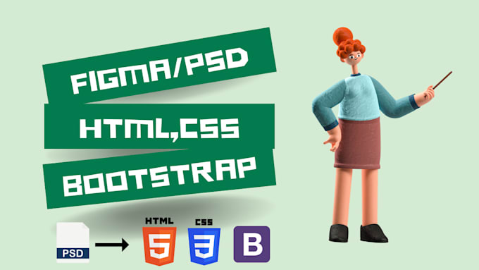 Code figma into responsive html css bootstrap and javascript by ...