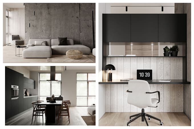 design living room, bedroom, kitchen and bathroom interior design for you