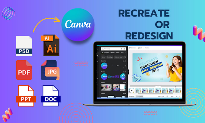 redesign, convert or recreate graphics in canva