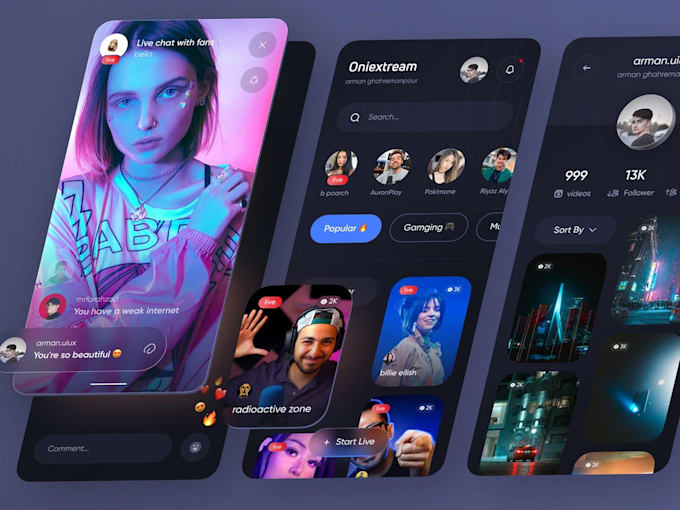 Develop live streaming app like bigo live or twitch by Rimanshu01 | Fiverr