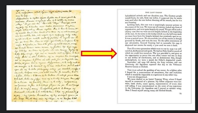 retype PDF, handwritten notes to ms word