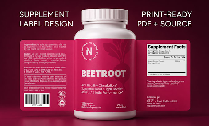 design a premium print ready supplement label