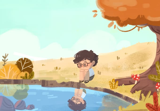 draw colorful illustrations for children book stories