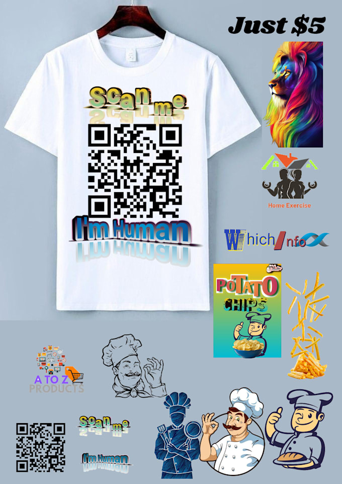 Create qr code t shirt design and logo design by Mrdesigner47 Fiverr