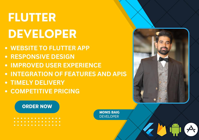 convert your website to flutter app for both IOS and android