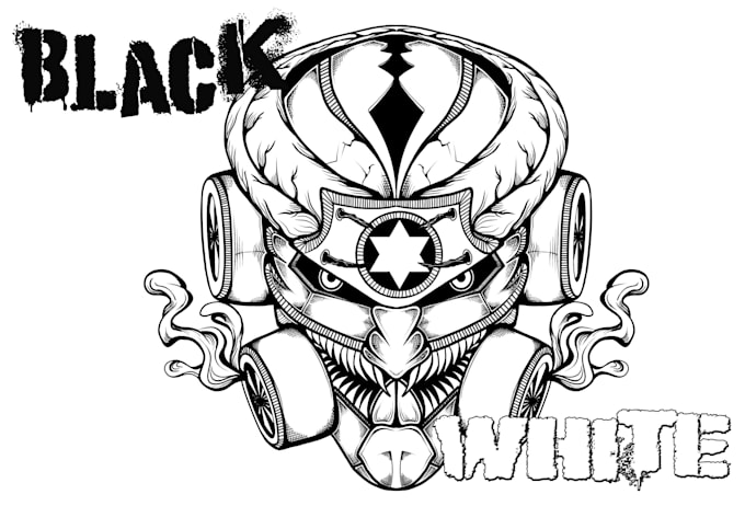 make black and  white  illustration