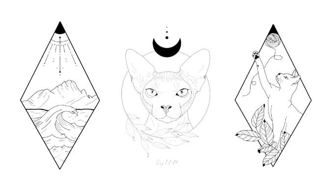 Big Deals! I will design a fine line art for your new tattoo  for $25