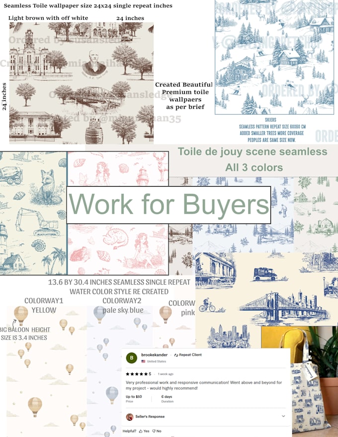 design cute toile de jouy seamless patterns for textiles