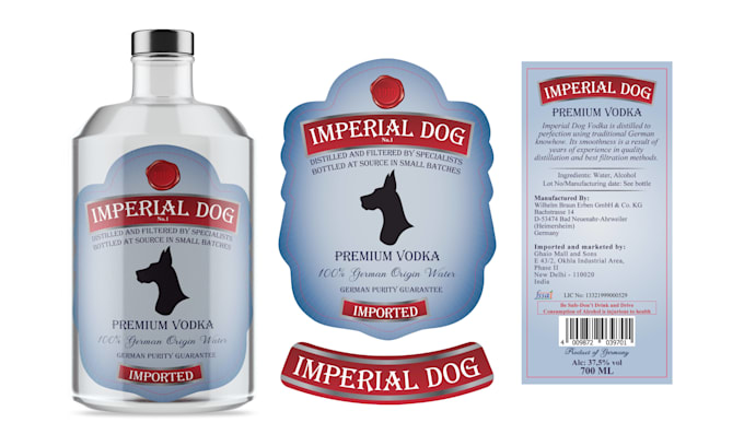 design professional bottle label for vodka, wine, beer, gin