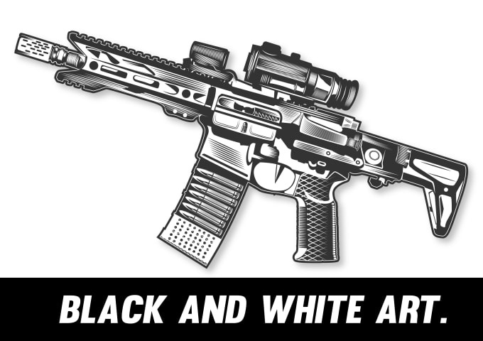 draw black and white vector art from the image