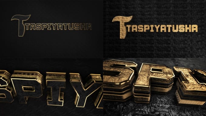 create black and gold 3d logo animation video in 24h