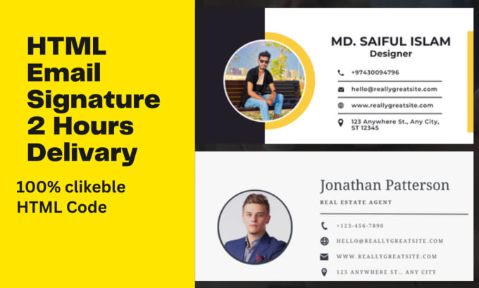 Do make html clickable email signature for you by Saifulislam4796 Fiverr