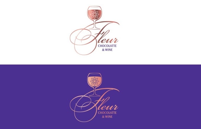 fleur chocolate wine logo design