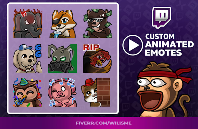 do animal animated emotes for twitch