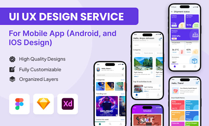 Create ui ux design for mobile app, android, and ios design by ...