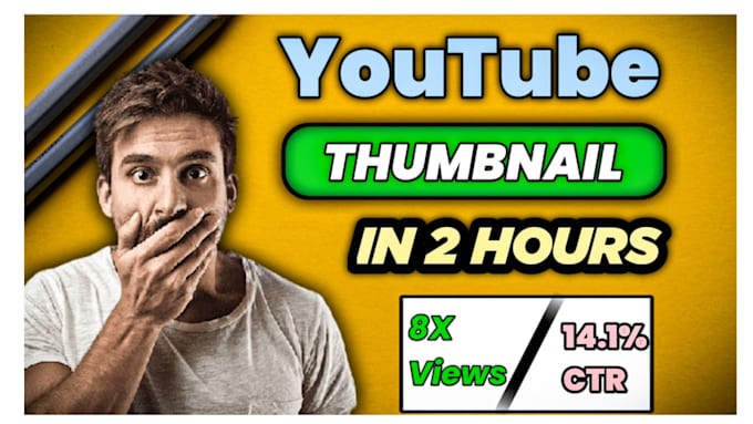 do attractive youtube thumbnail in 2 hours