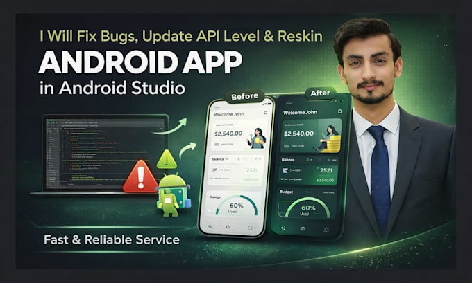 fix bugs, update API level and reskin android app in android studio