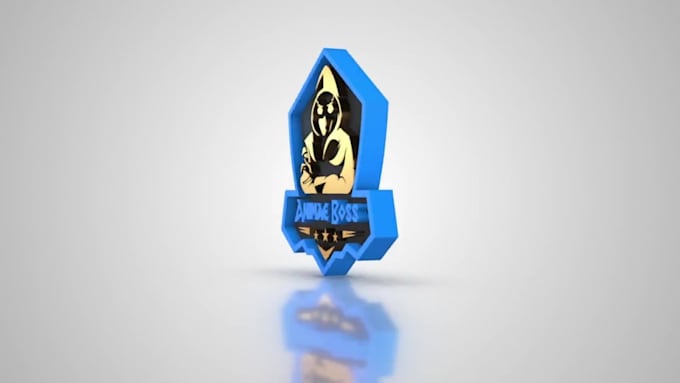 create 3d rotating logo 360, transparent background gif