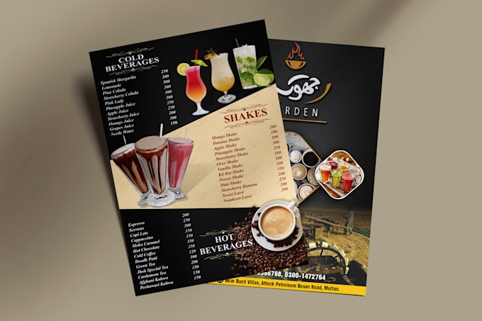 design a luxury, digital, printable and takeaway menu