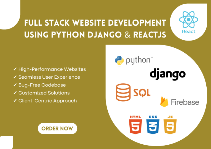 Develop full stack python django website with reactjs by ...