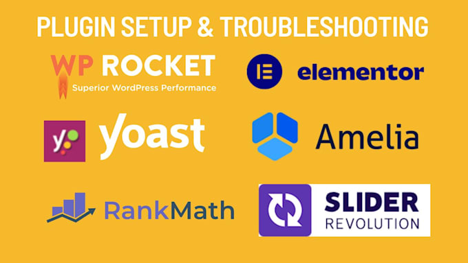 troubleshoot, setup wp rocket, elementor pro, yoast, rank math pro, amelia pro