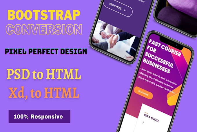 convert psd to html responsive website, sketch to bootstrap