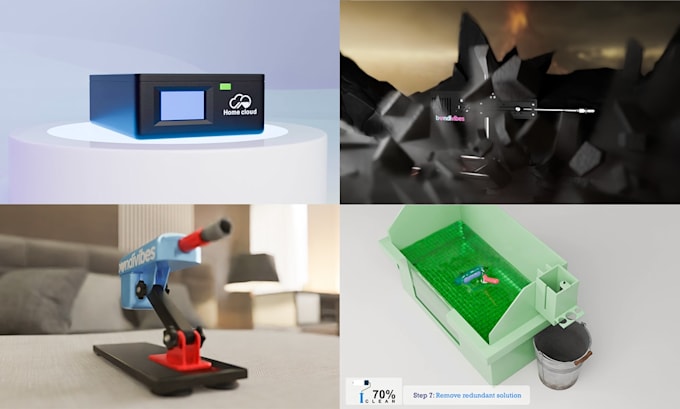 do any style 3d product animation for pitching tables, kickstarter and amazon